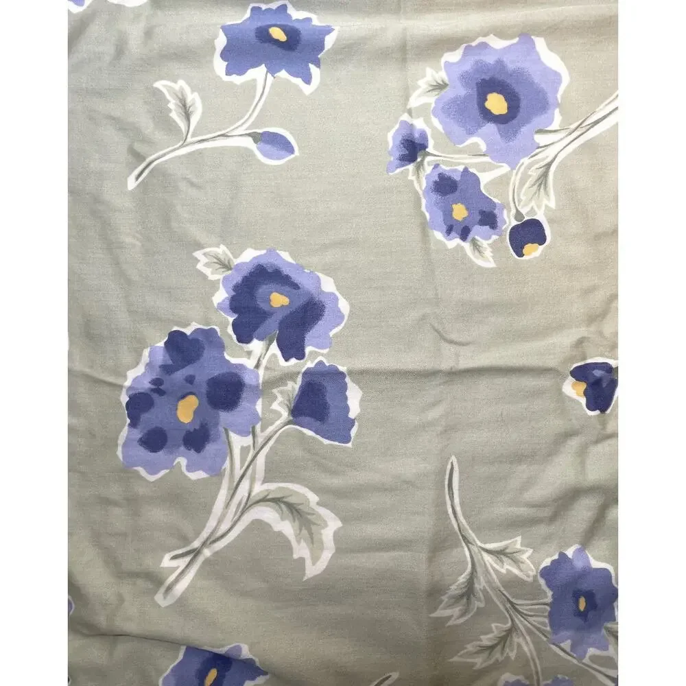 Pottery Barn Green Purple Watercolor Floral Duvet Cover & 2 Pillow Shams Full Qu